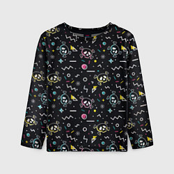 Лонгслив детский Паттерн с черепами и геометрическими фигурами в ст, цвет: 3D-принт
