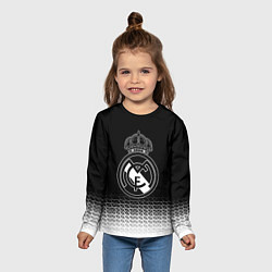 Лонгслив детский Реал Мадрид текстура геометрия, цвет: 3D-принт — фото 2