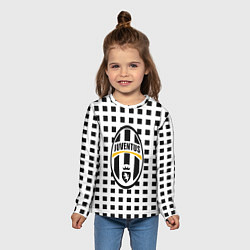 Лонгслив детский Ювентус клетка геометрия, цвет: 3D-принт — фото 2