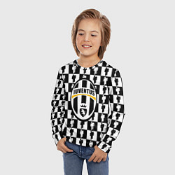 Лонгслив детский Ювентус люди паттерн, цвет: 3D-принт — фото 2