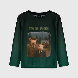 Лонгслив детский Twin Pigs пародия, цвет: 3D-принт