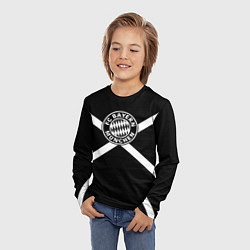 Лонгслив детский Бавария Мюнхен полосы, цвет: 3D-принт — фото 2