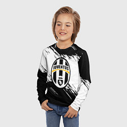 Лонгслив детский Ювентус полосы краски текстура, цвет: 3D-принт — фото 2