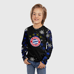 Лонгслив детский Бавария Мюнхен снежинки ночь, цвет: 3D-принт — фото 2