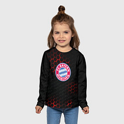 Лонгслив детский Бавария Мюнхен текстура соты, цвет: 3D-принт — фото 2