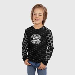 Лонгслив детский Бавария Мюнхен соты текстура, цвет: 3D-принт — фото 2