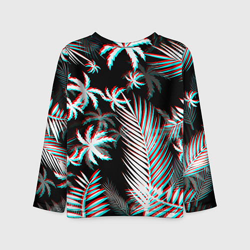 Детский лонгслив Манчестер Юнайтед тропики глитч / 3D-принт – фото 2