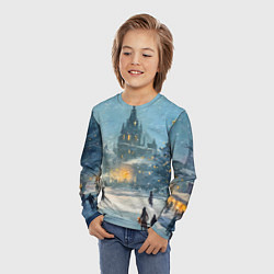 Лонгслив детский Новогодняя елка в Москве, цвет: 3D-принт — фото 2