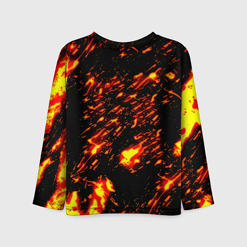 Детский лонгслив Манчестер Юнайтед огненные краски / 3D-принт – фото 2