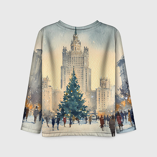 Детский лонгслив Москва новогодняя елка / 3D-принт – фото 2