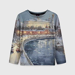 Лонгслив детский Новогодние праздники в Москве, цвет: 3D-принт