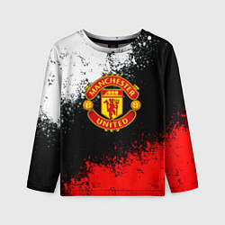Детский лонгслив Манчестер Юнайтед краски всплеск