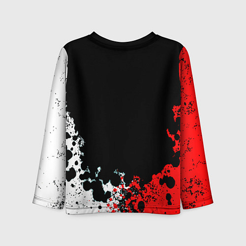 Детский лонгслив Манчестер Юнайтед краски абстрактные / 3D-принт – фото 2