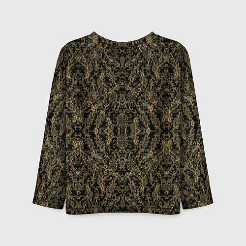 Детский лонгслив Славяно - русский орнамент узоры с позолотой / 3D-принт – фото 2