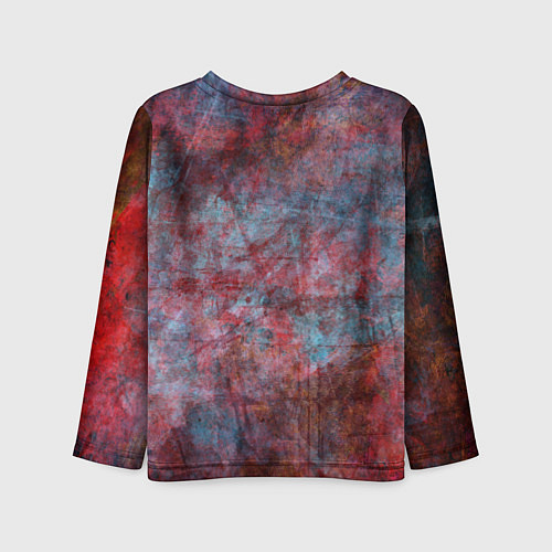 Детский лонгслив Абстракция - red rust on blue / 3D-принт – фото 2