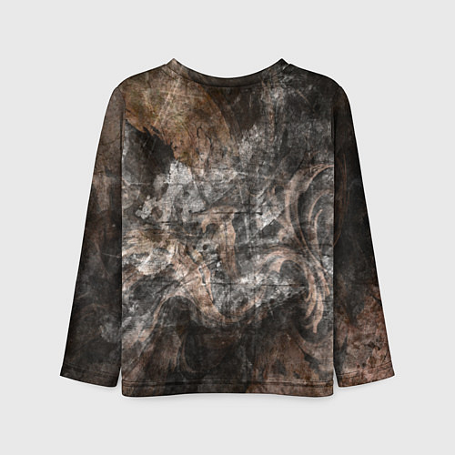 Детский лонгслив Абстракция - brown darkness / 3D-принт – фото 2