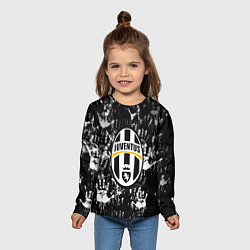 Лонгслив детский Ювентус текстура руки краски, цвет: 3D-принт — фото 2