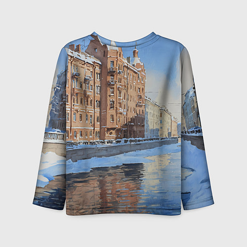 Детский лонгслив Зимний Санкт-Петербург / 3D-принт – фото 2