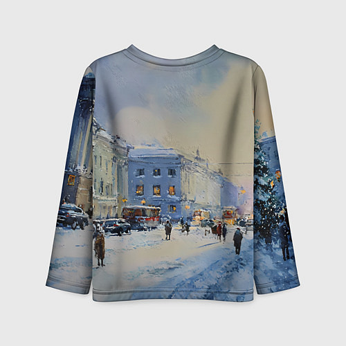 Детский лонгслив Зимний праздничный Питер / 3D-принт – фото 2
