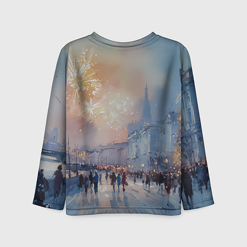 Детский лонгслив Новогодняя Питерская атмосфера / 3D-принт – фото 2