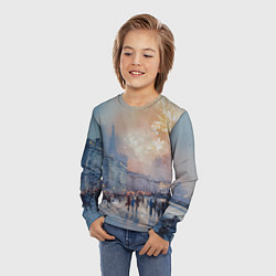 Лонгслив детский Новогодняя Питерская атмосфера, цвет: 3D-принт — фото 2