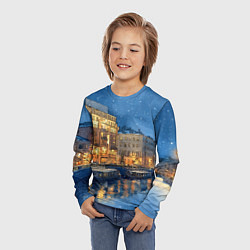 Лонгслив детский Новогодняя ночь Санкт-Петербурга, цвет: 3D-принт — фото 2