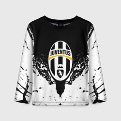 Детский лонгслив Ювентус краски всплеск текстура