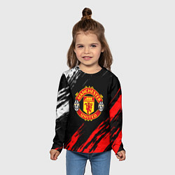 Лонгслив детский Манчестер Юнайтед x Ювентус краски, цвет: 3D-принт — фото 2
