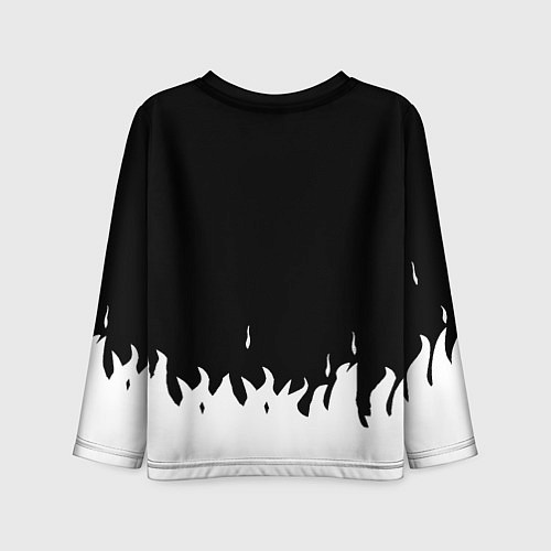 Детский лонгслив Ювентус белый огонь текстура / 3D-принт – фото 2