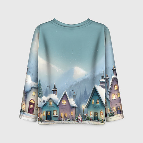 Детский лонгслив Новогодние дома / 3D-принт – фото 2