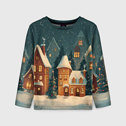 Лонгслив детский Сказочный Новогодний городок, цвет: 3D-принт