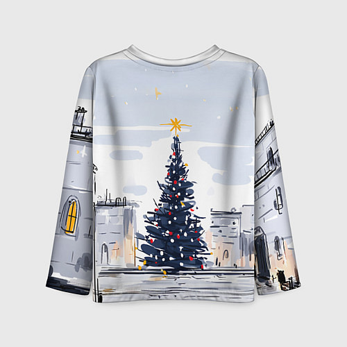 Детский лонгслив Новый год минимализм / 3D-принт – фото 2