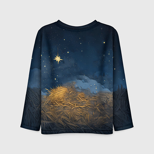 Детский лонгслив Лошадка спит с жеребенком / 3D-принт – фото 2