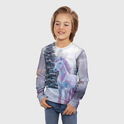 Лонгслив детский Геометрическая новогодняя лошадка, цвет: 3D-принт — фото 2