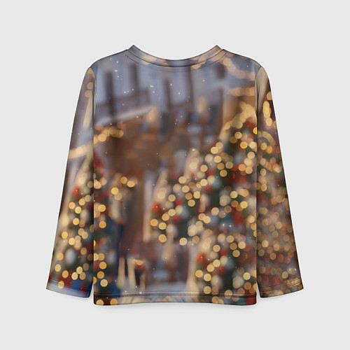 Детский лонгслив Блондинка с новогодней лошадкой / 3D-принт – фото 2