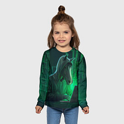 Лонгслив детский Конь хакер, цвет: 3D-принт — фото 2