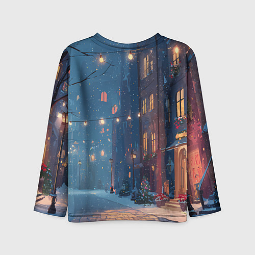 Детский лонгслив С наступающим новым годом / 3D-принт – фото 2