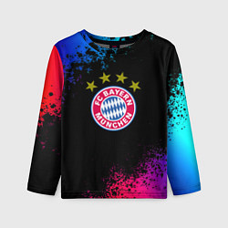 Детский лонгслив Бавария Мюнхен краски неон градиент