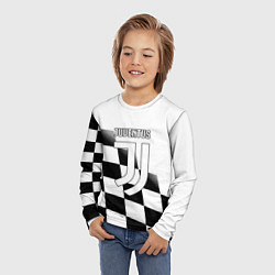 Лонгслив детский Ювентус клетка краски, цвет: 3D-принт — фото 2