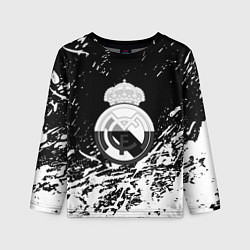 Детский лонгслив Реал Мадрид краски текстура