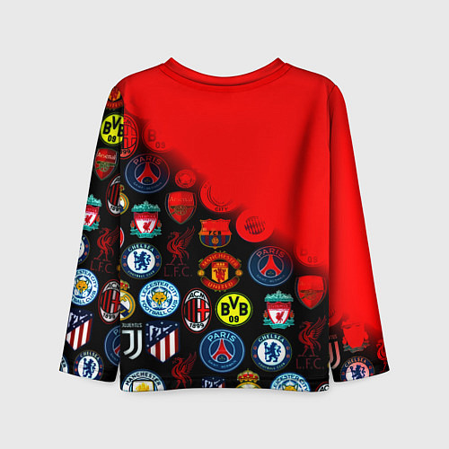 Детский лонгслив Манчестер Юнайтед логотипы команд / 3D-принт – фото 2