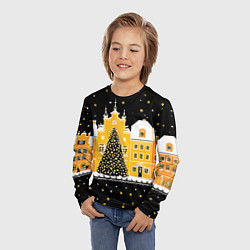 Лонгслив детский Новогодняя ночь в городе, цвет: 3D-принт — фото 2