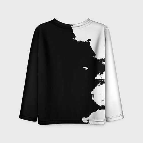 Детский лонгслив Реал Мадрид черно белые краски / 3D-принт – фото 2