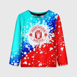 Детский лонгслив Манчестер Юнайтед неон