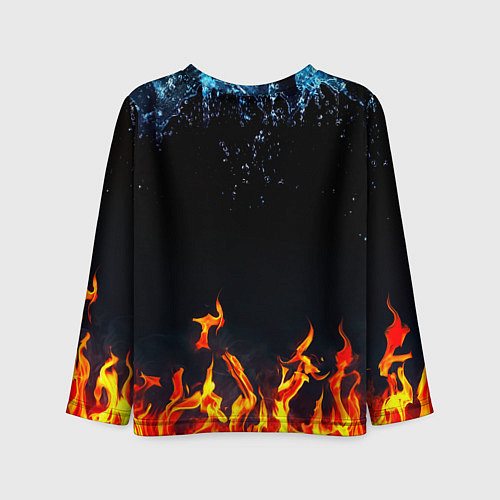 Детский лонгслив Манчестер Юнайтед лёд и огонь / 3D-принт – фото 2