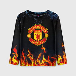 Детский лонгслив Манчестер Юнайтед лёд и огонь