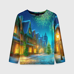 Детский лонгслив Праздничный новогодний салют