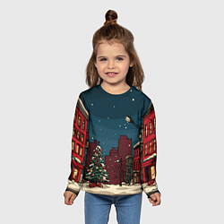 Лонгслив детский Новогодняя ночь, цвет: 3D-принт — фото 2