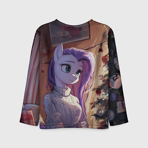 Детский лонгслив Анимешная лошадка - Новый год / 3D-принт – фото 2