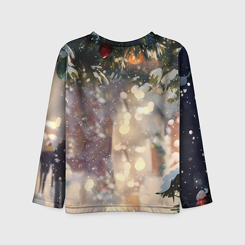 Детский лонгслив Новогодняя аниме лошадка / 3D-принт – фото 2